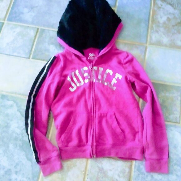 Justice girls size 7 purple zip front hoodie jacket - Picture 1 of 4